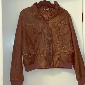 Distressed Leather Coat